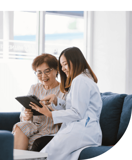 Healthcare professionals helping patients